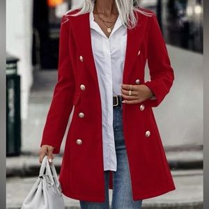 Luxe lapel collar double breasted cape poncho coat jacket